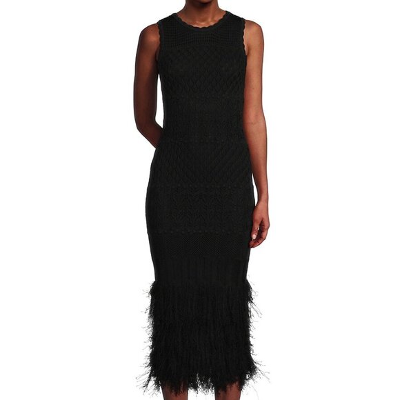 new Torn By Ronny Kobo Ryan Dress  Crochet Knit Cutout Stunning texture! - Picture 9 of 9